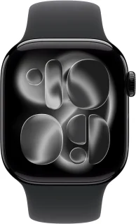 Apple Watch 11 42mm Jet Black Aluminium - Zwart Sportband S/M