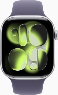 Apple Watch 11 42mm Silver Aluminium Case Purple Fog Sport Band M/L
