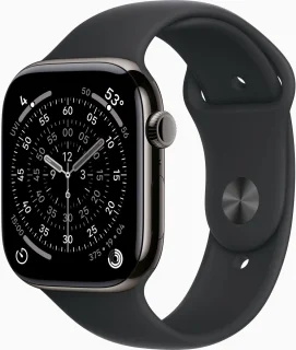 Apple Watch 11 42mm Slate Titanium - Black Sport Band M/L