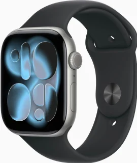 Apple Watch 11 42mm Space Grey Aluminium - Black Sport Band M/L