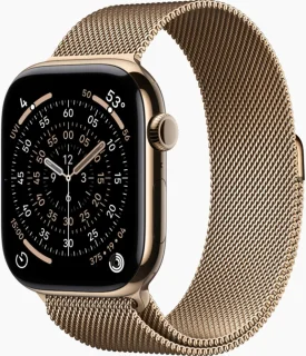 Apple Watch 11 46mm Gold Titanium - Gold Milanese Loop S/M