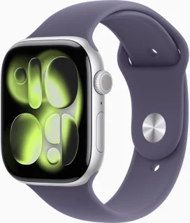 Apple Watch 11 46mm Silver Aluminium - Purple Fog Sport Band S/M