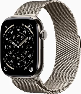 Apple Watch 11 46mm Titanium Natural Milanese Loop M/L
