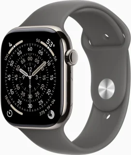 Apple Watch 11 Smartwatch 46mm Natural Titanium - Stone Grey Sportband S/M