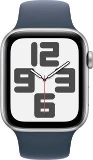 Apple Watch SE (2023) 44mm Silver Aluminium GPS + Cellular - Storm Blue Sport Band S/M