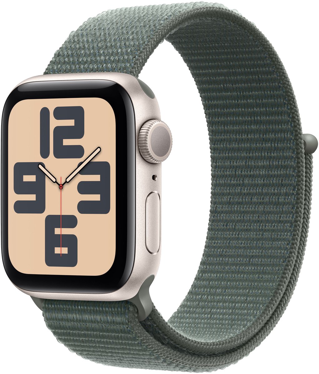 Apple Watch SE 2024 GPS 40mm Starlight Lake Green Sport Loop
