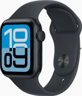 Apple Watch SE (3e generatie) 44 mm Aluminium Midnight met Midnight Sportband M/L