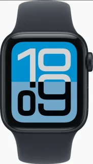 Apple Watch SE (3e generatie) 44 mm Aluminium Midnight met Midnight Sportband M/L