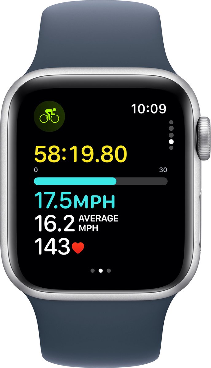 Apple Watch SE 40mm Silver Aluminium Storm Blue Sport Band S/M