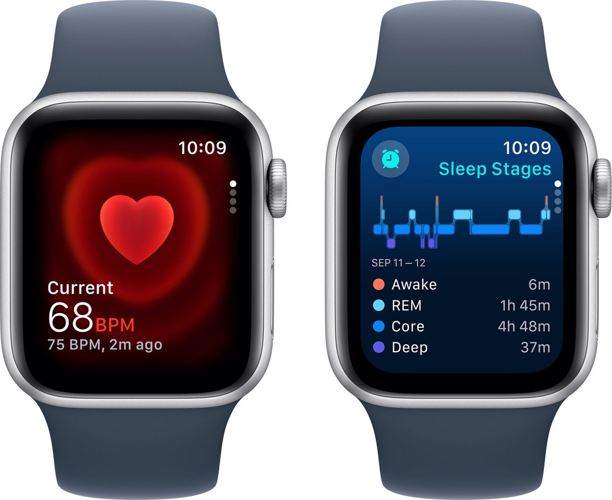 Apple Watch SE 40mm Silver Aluminium Storm Blue Sport Band S/M
