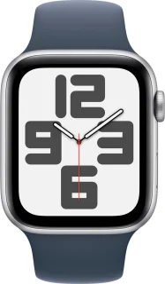 Apple Watch SE 44mm Silver Aluminium Storm Blue Sport Band S/M