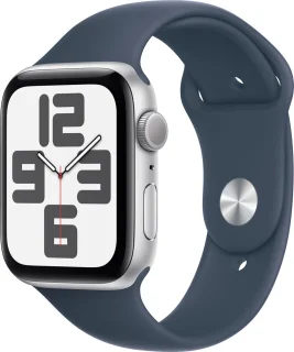 Apple Watch SE 44mm Silver Aluminium Storm Blue Sport Band S/M
