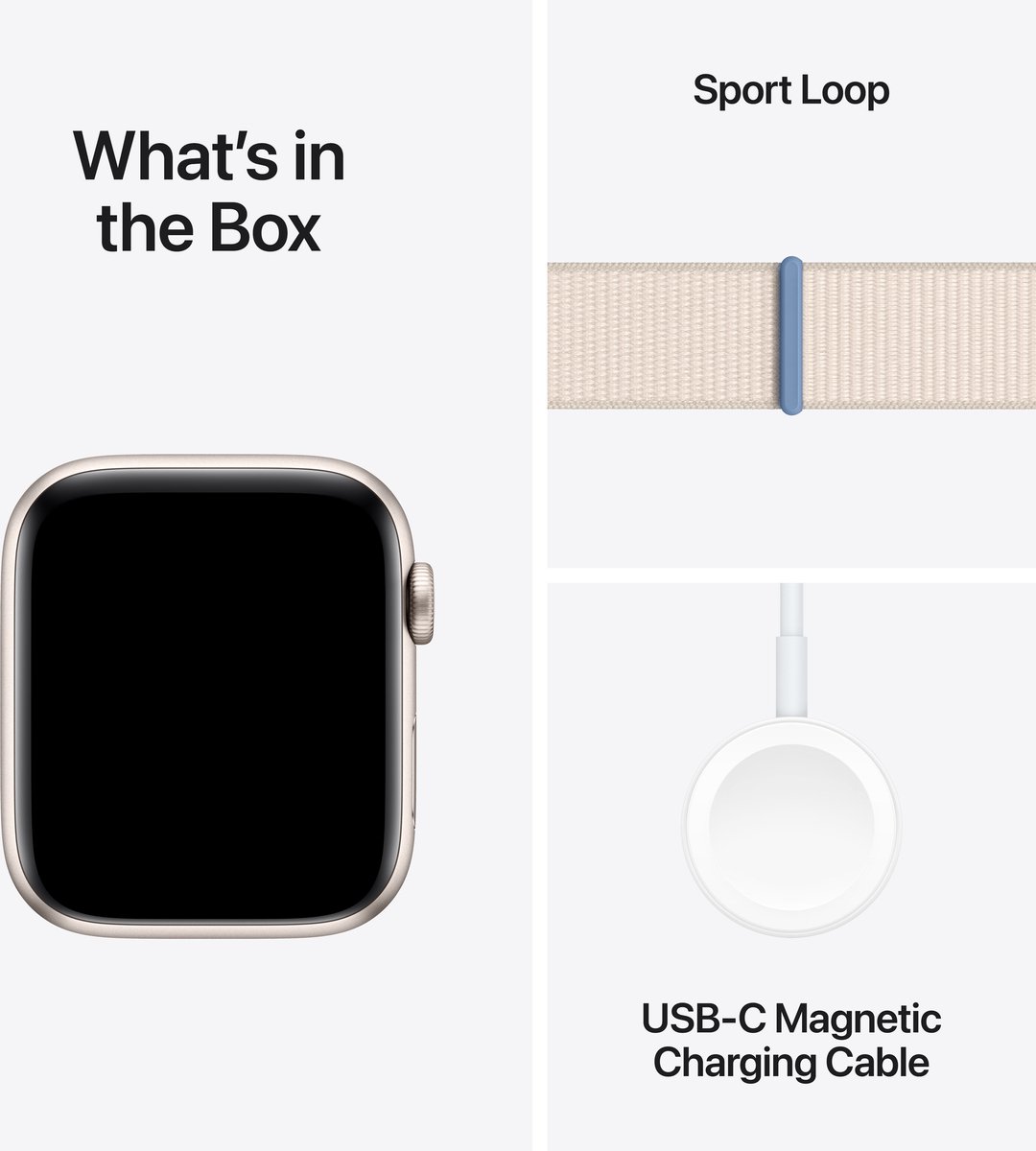 Apple Watch SE 44mm Starlight Aluminium Case Starlight Sport Loop S/M