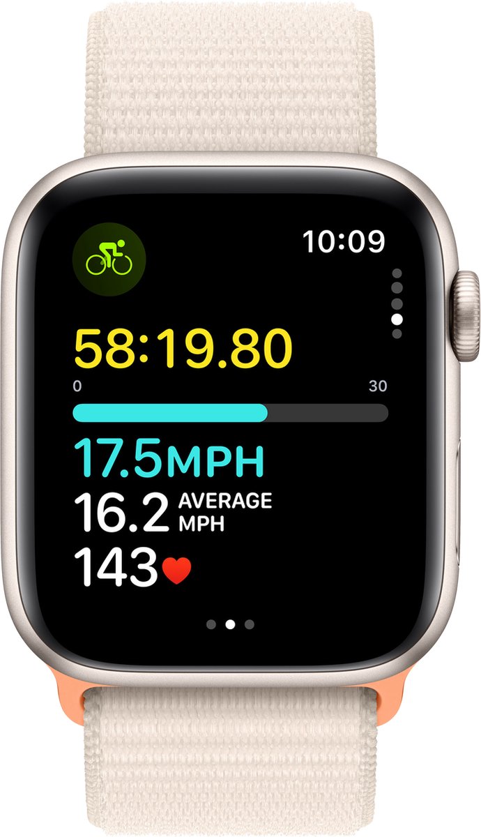 Apple Watch SE 44mm Starlight Aluminium Case Starlight Sport Loop S/M