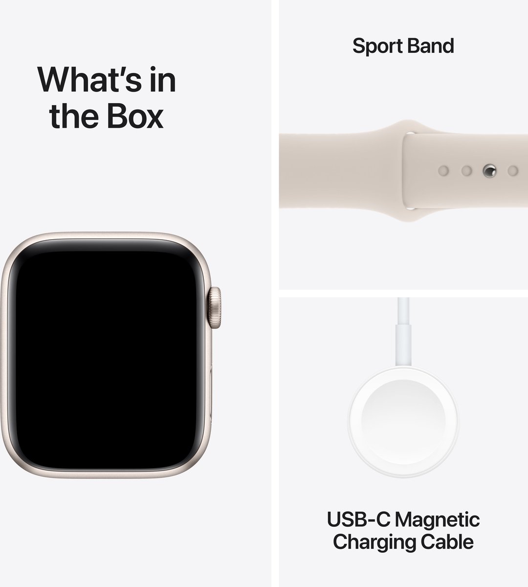 Apple Watch SE 44mm Starlight Aluminium Starlight Sport Band S/M