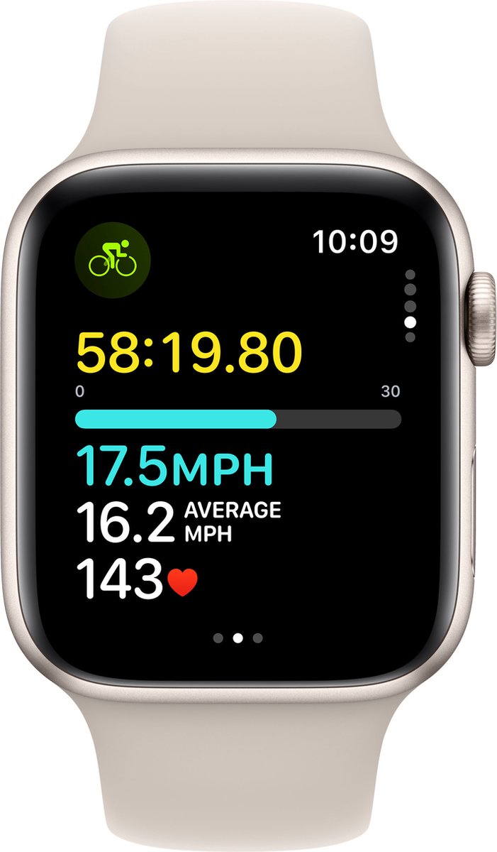Apple Watch SE 44mm Starlight Aluminium Starlight Sport Band S/M