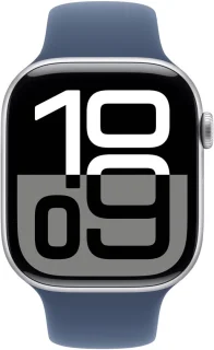 Apple Watch Series 10 42mm Zilver Aluminium Denim Sportbandje S/M WiFi