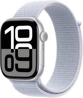 Apple Watch Series 10 46mm Zilveren Aluminium Wifi Blauw Sportbandje