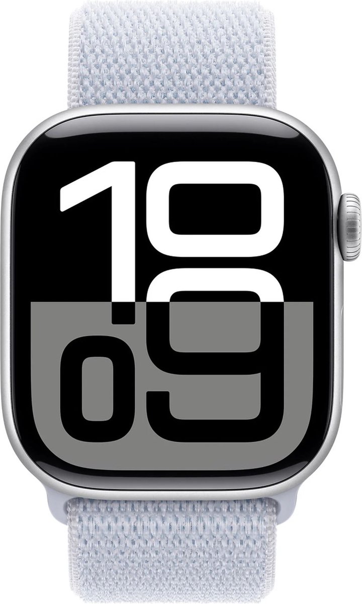 Apple Watch Series 10 46mm Zilveren Aluminium Wifi Blauw Sportbandje