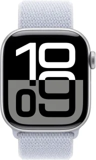 Apple Watch Series 10 46mm Zilveren Aluminium Wifi Blauw Sportbandje