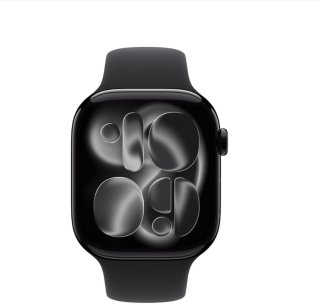 De Apple Watch Series 11 46 mm Jet Black Aluminium - Black Sport Band (M/L) in één oogopslag