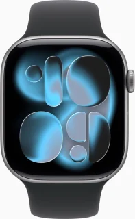 Apple Watch Series 11 46 mm Space Grey Aluminium Black Sport Band M/L