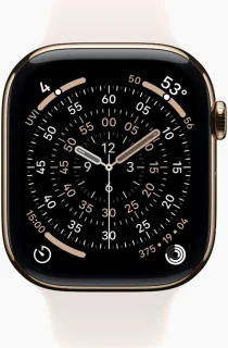 Apple Watch Series 11 46mm Gold Titanium Case Light Blush Sport Band M/L