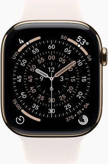 Apple Watch Series 11 46mm Gold Titanium Case Light Blush Sport Band M/L