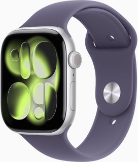 Wat vinden we goed aan de Apple Watch Series 11 46mm Silver Aluminium Purple Fog Sport Band M/L