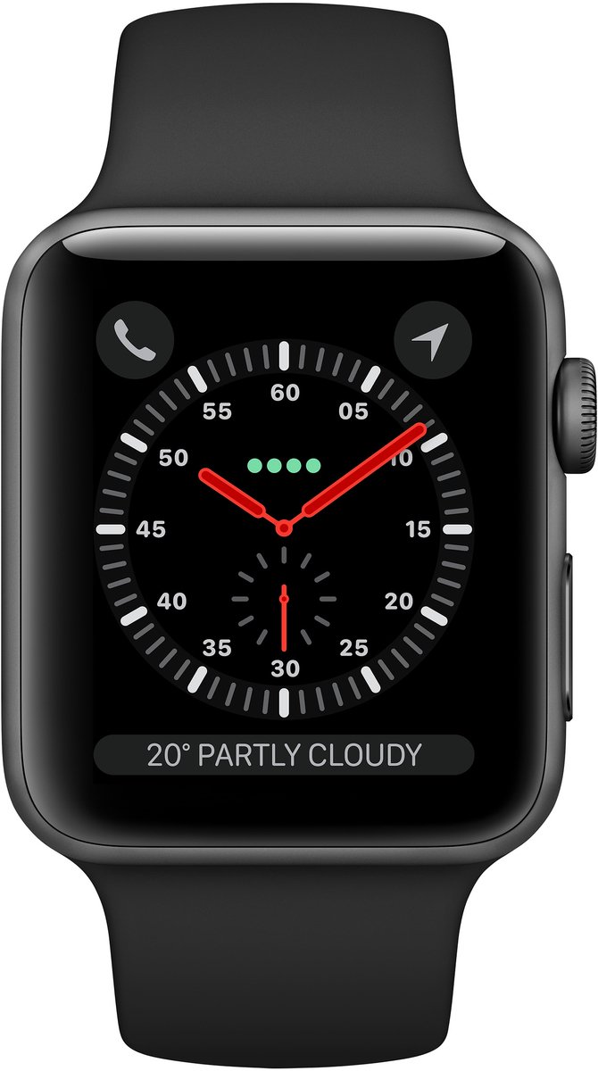 Apple Watch Series 3 GPS + Cellular 38mm Spacegrijs