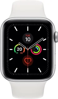 Apple Watch Series 5 GPS + Cellular 44mm Silver Aluminum White Band