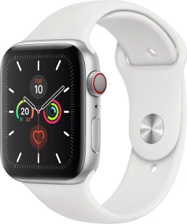 Apple Watch Series 5 GPS + Cellular 44mm Silver Aluminum White Band