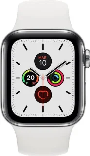 Apple Watch Series 5 GPS + Cellular 44mm Silver Aluminum White Band