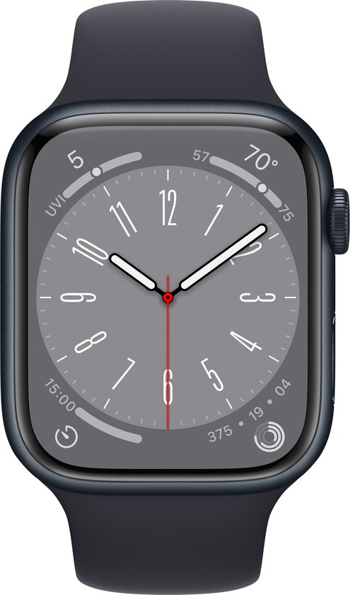 Apple Watch Series 8 45mm Middernacht Aluminium 4G