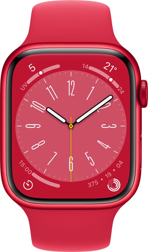 Apple Watch Series 8 45mm Rood Aluminium 4G