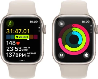 Apple Watch Series 9 41mm Starlight Aluminium Case - Starlight Sport Band S/M