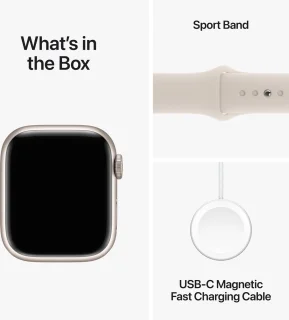 Apple Watch Series 9 41mm Starlight Aluminium Case - Starlight Sport Band S/M