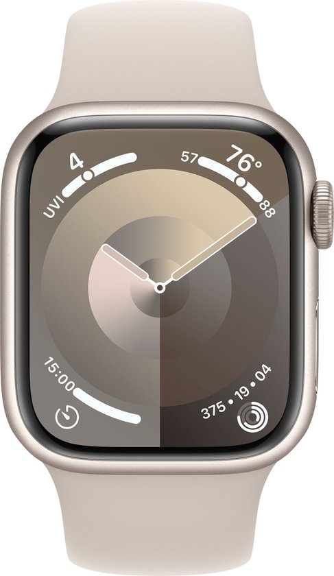 Apple Watch Series 9 41mm Starlight Aluminium Starlight Sport Band S/M