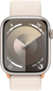 Apple Watch Series 9 45mm Aluminium Sterrenlicht - Sport Loop