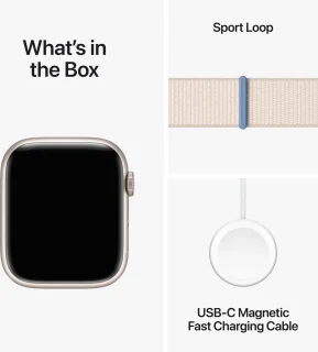 Apple Watch Series 9 45mm Aluminium Sterrenlicht - Sport Loop