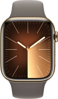 Apple Watch Series 9 45mm gps + cellular gold stainless steel met Clay Sport Band