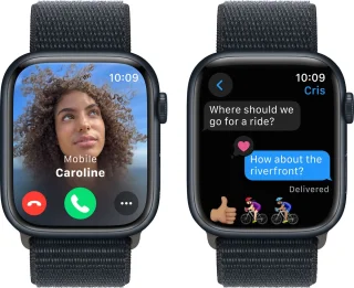 Apple Watch Series 9 45mm Middernacht Aluminium met Sport Loop