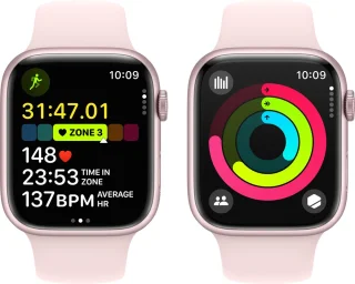 Apple Watch Series 9 45mm Pink Aluminium - Light Pink Sport Band M/L