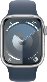 Apple Watch Series 9 GPS + Cellular 41mm Silver Aluminium - Storm Blue Sport Band S/M