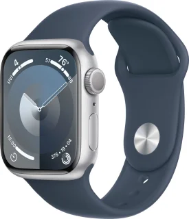 Apple Watch Series 9 GPS + Cellular 41mm Silver Aluminium - Storm Blue Sport Band S/M