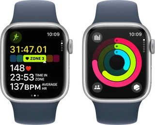 Apple Watch Series 9 GPS + Cellular 41mm Silver Aluminium - Storm Blue Sport Band S/M