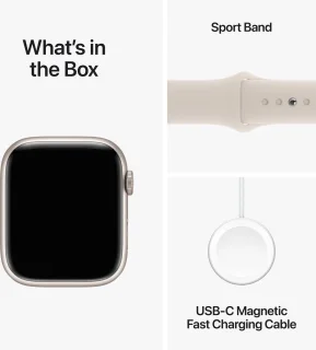 Apple Watch Series 9 GPS + Cellular 45mm Starlight Aluminium - Starlight Sport Band M/L
