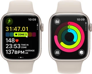Apple Watch Series 9 GPS + Cellular 45mm Starlight Aluminium - Starlight Sport Band M/L