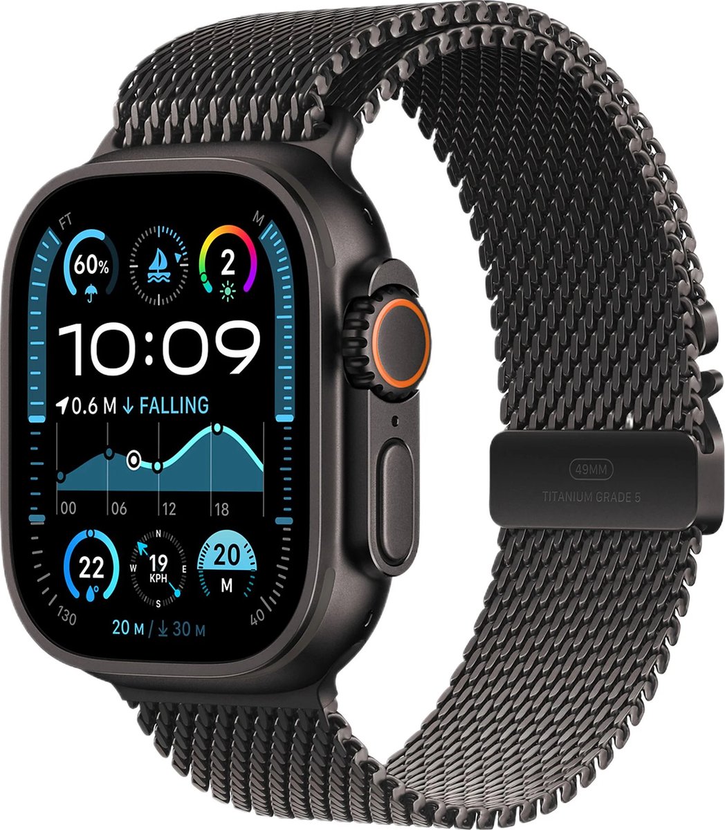 Apple Watch Ultra 2 49mm Black Titanium with Milanese Loop