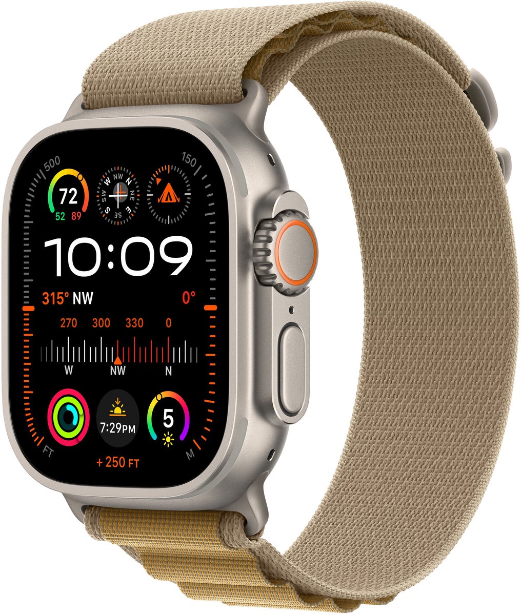 Apple Watch Ultra 2 49mm Natural Titanium Tan Alpine Loop Medium GPS + Cellular